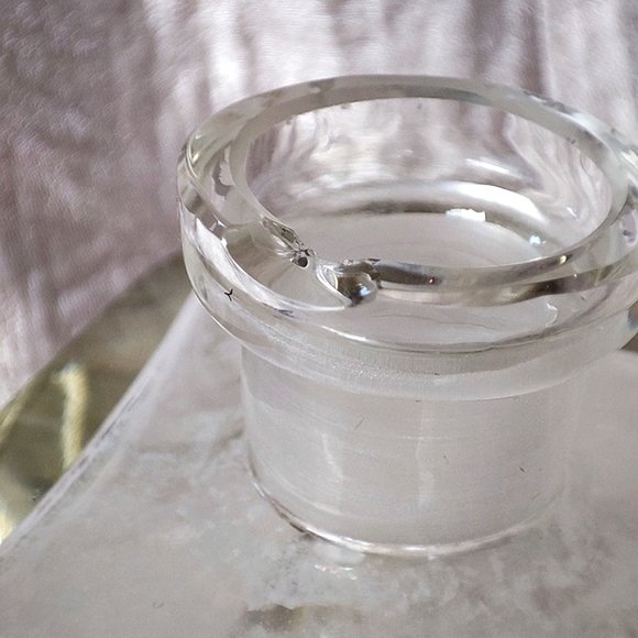 Vintage Perfume Bottle Clear Glass Heavy Crystal Prism  ***FLAW-CHIPS-FOGGED*** - Picture 9 of 13